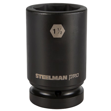 Steelman 1" Drive x 1-1/2" 6-Point Deep Impact Socket, 79335 79335